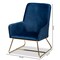 Baxton Studio Sennet Navy Blue Velvet Upholstered Gold Finished Armchair 160-9910 - alternate 3